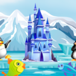 Pingüinos y el castillo de hielo