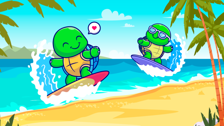 Las tortugas surfistas