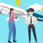 La señora y el capitán del avión
